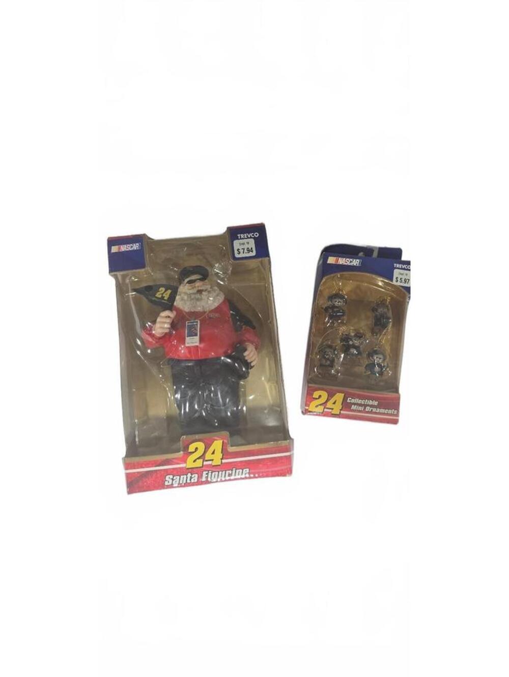 NASCAR 24 Santa Figurine and Collectible Mini Ornaments Set